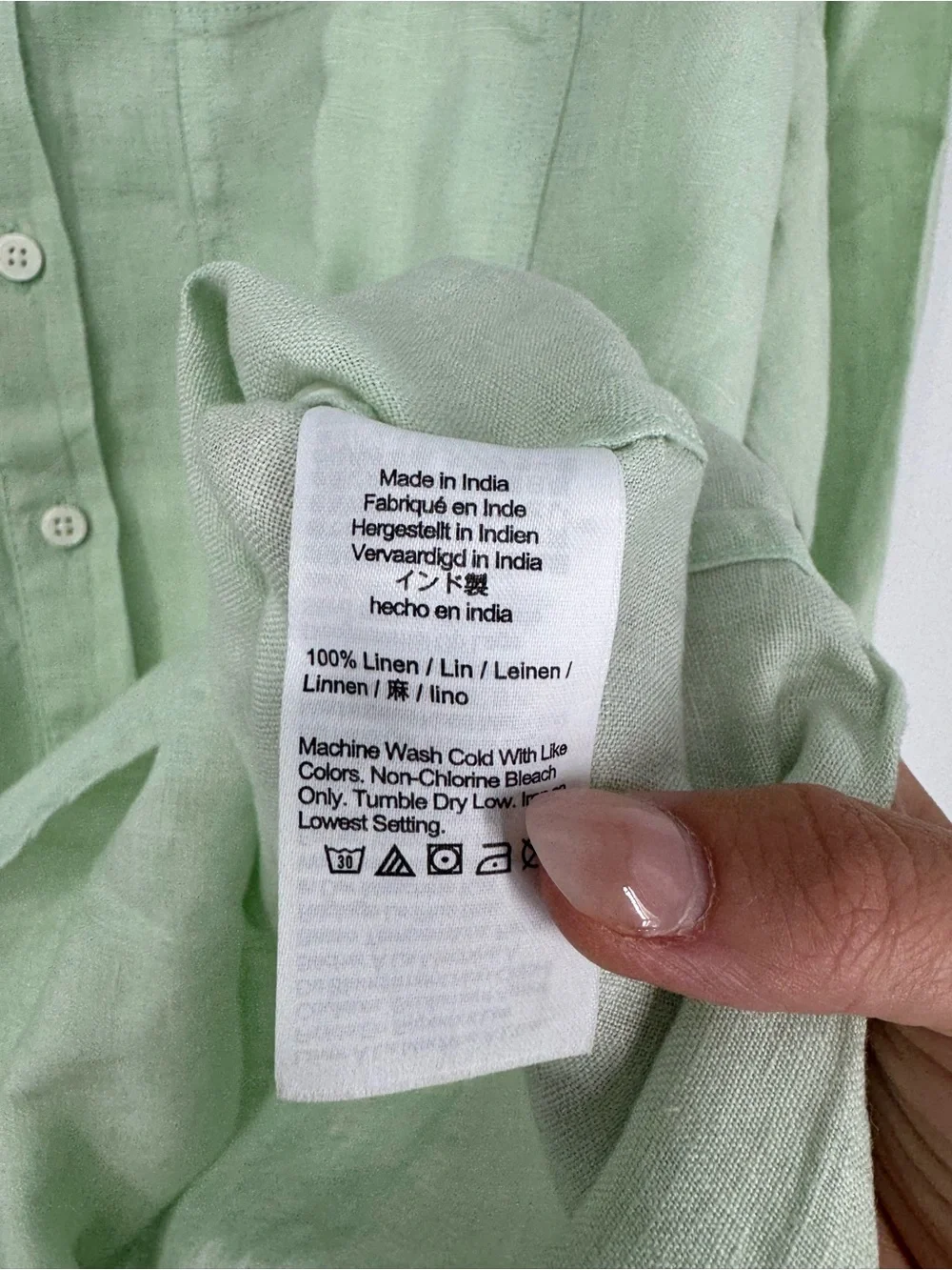 NWT J. Crew Garçon Classic Button Shirt Baird McNutt Irish Linen Sheer Mint 10